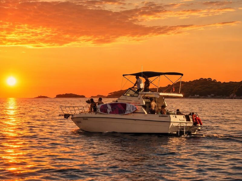 Dolphin watching boat tour near Pula and Brijuni